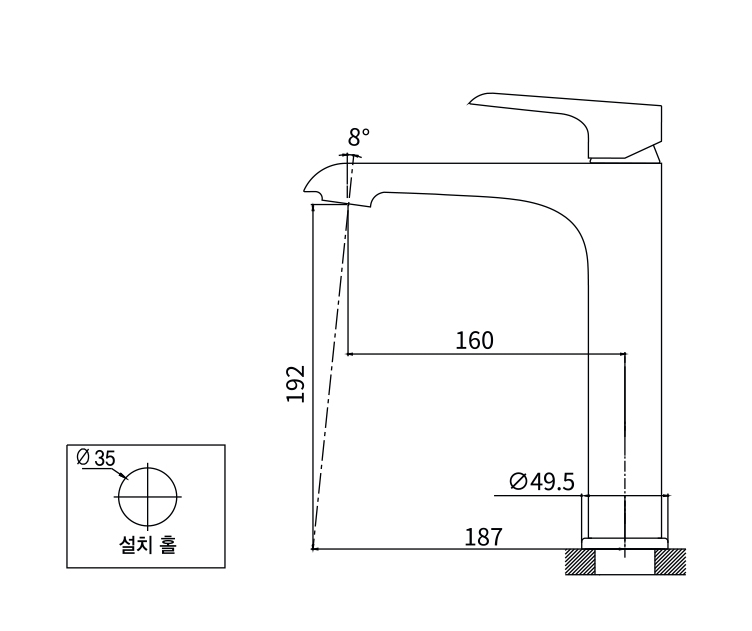 Vòi Lavabo nóng lạnh dành cho chậu đặt bàn AM 7004 N